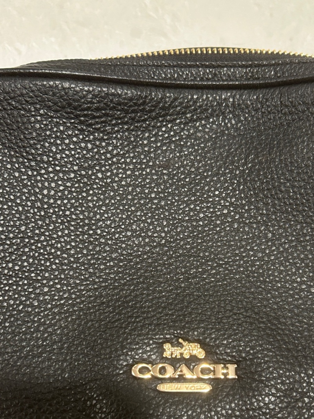 Coach Black Pebbled Leather Crossbody with Gold-Tone Hardware NWT - Picture 9 of 10